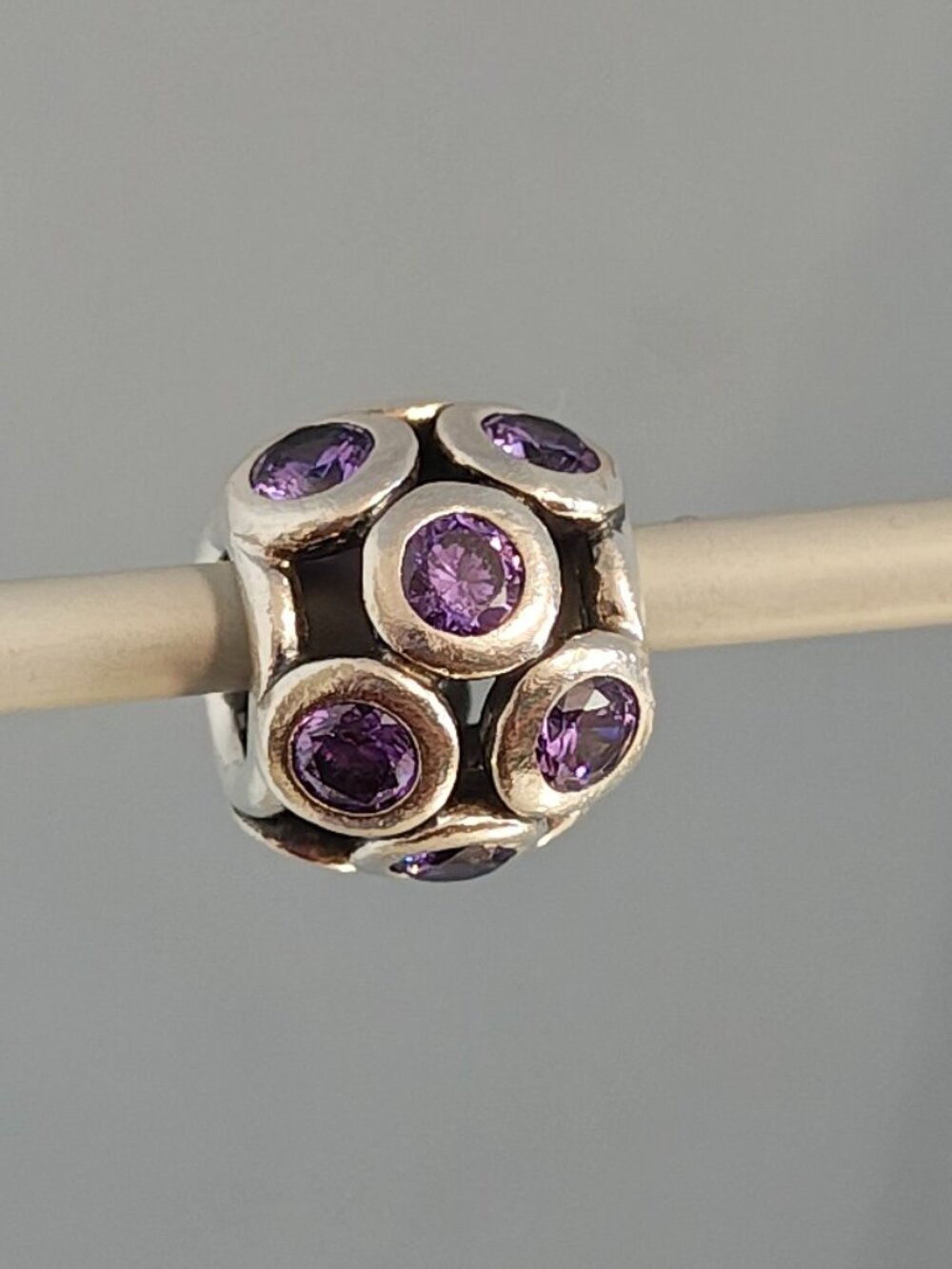 Authentic Retired Pandora Whimsical Lights Purple Zirconia Charm 791153ACZ